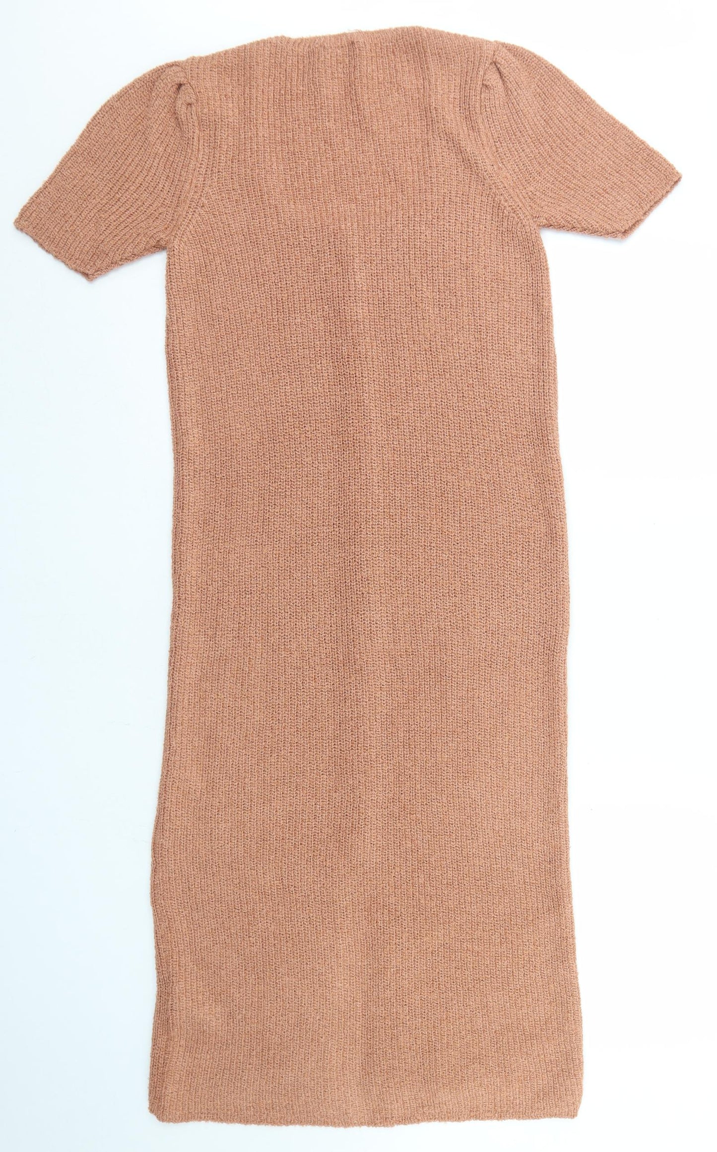 ASOS Womens Brown  Acrylic Bodycon  Size 8  Scoop Neck Button