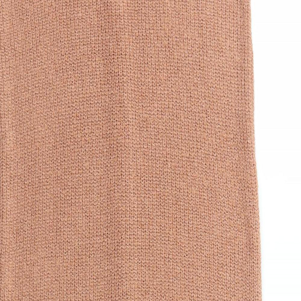 ASOS Womens Brown  Acrylic Bodycon  Size 8  Scoop Neck Button