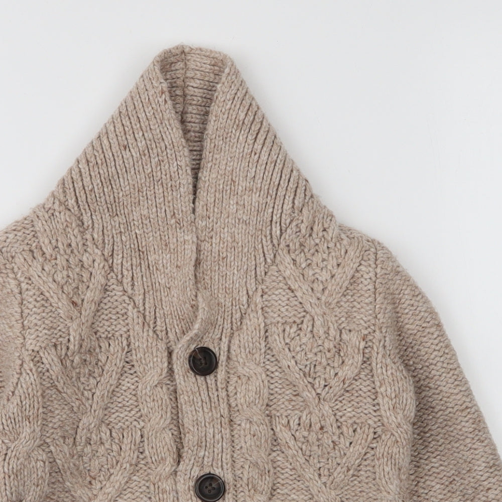 George Boys Beige V-Neck  Polyester Cardigan Jumper Size 2-3 Years  Button