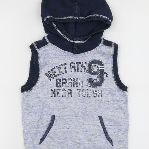 NEXT Boys Blue High Neck  100% Cotton Pullover Jumper Size 4-5 Years  Pullover