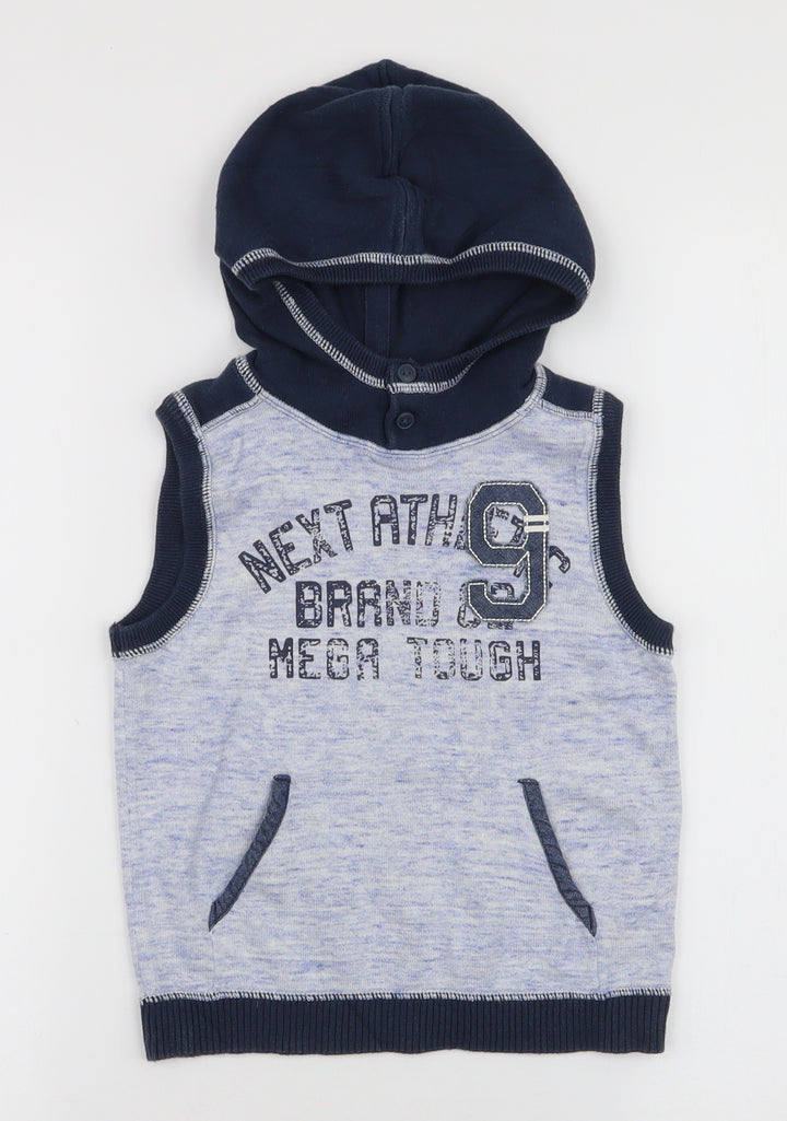 NEXT Boys Blue High Neck 100% Cotton Pullover Jumper Size 4-5 Years Pullover