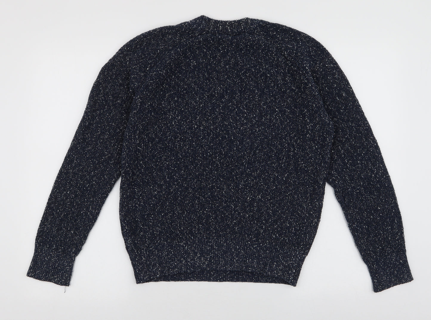 L.O.G.G Mens Blue High Neck  Cotton Pullover Jumper Size M