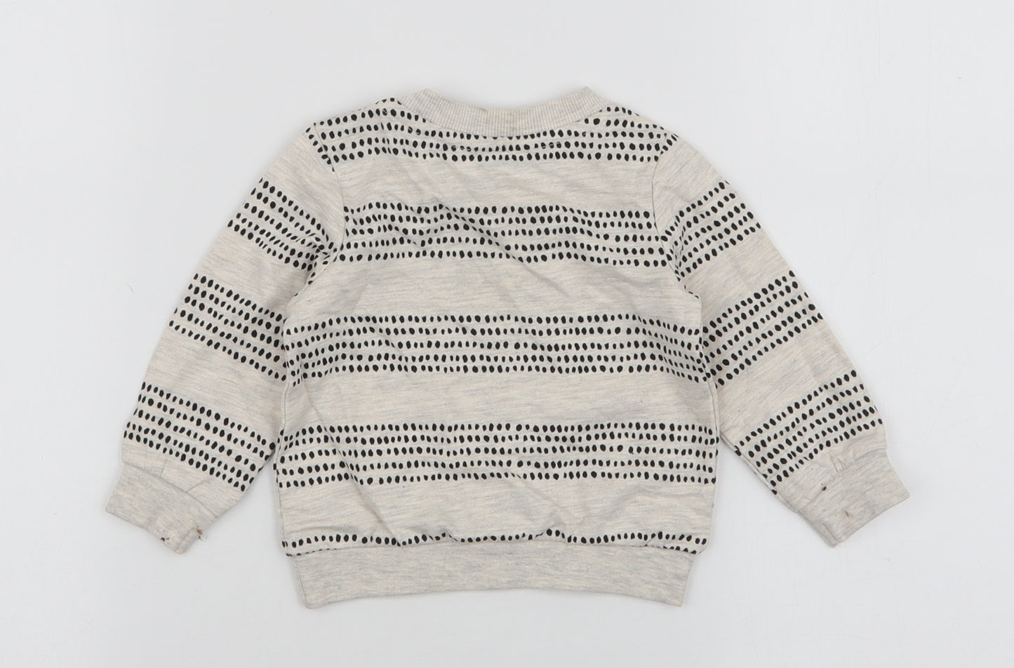 TU Baby Beige Spotted Cotton Pullover Jumper Size 0-3 Months  Snap