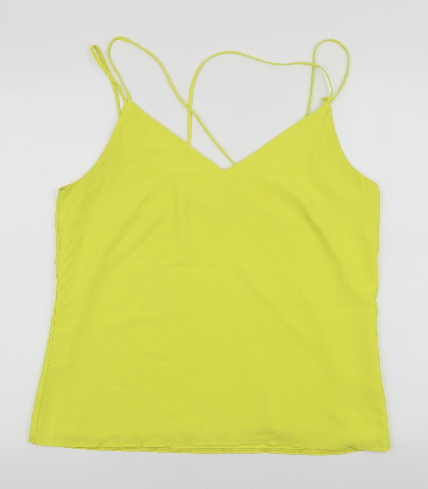 F&F Womens Yellow  Polyester Camisole Tank Size 14 V-Neck