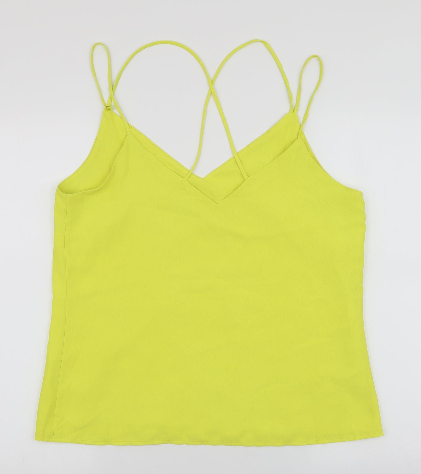 F&F Womens Yellow  Polyester Camisole Tank Size 14 V-Neck