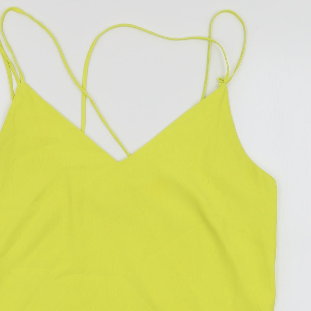 F&F Womens Yellow  Polyester Camisole Tank Size 14 V-Neck