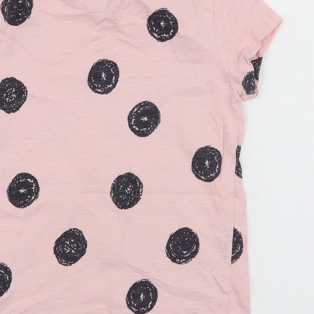 F&F Girls Pink Spotted 100% Cotton Jersey T-Shirt Size 4-5 Years Round Neck Pullover - Unicorn