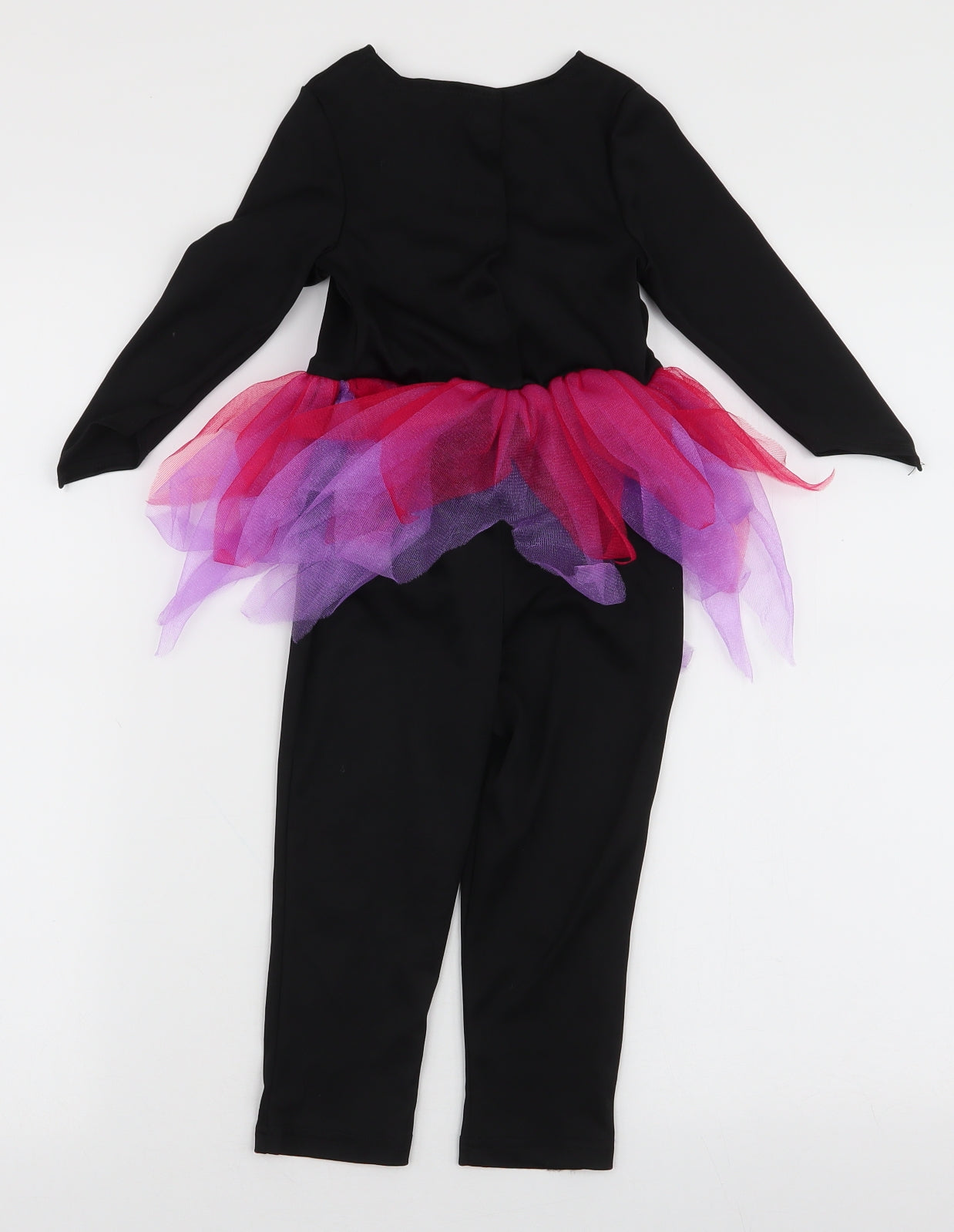 George Girls Black  Polyester  One Piece Size 18-24 Months  Pullover - Skeleton Fancy Dress