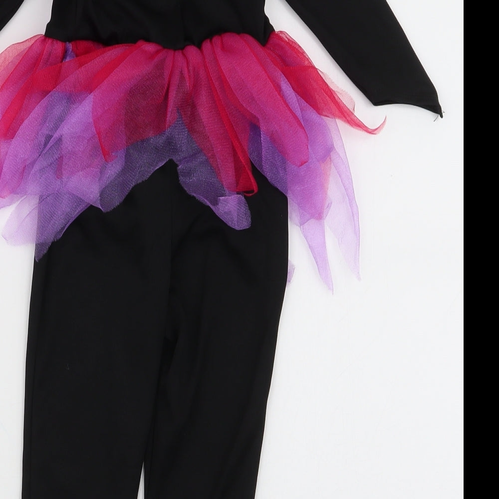 George Girls Black  Polyester  One Piece Size 18-24 Months  Pullover - Skeleton Fancy Dress