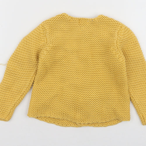 John Lewis  Baby Yellow  100% Cotton Cardigan Jumper Size 6-9 Months  Button