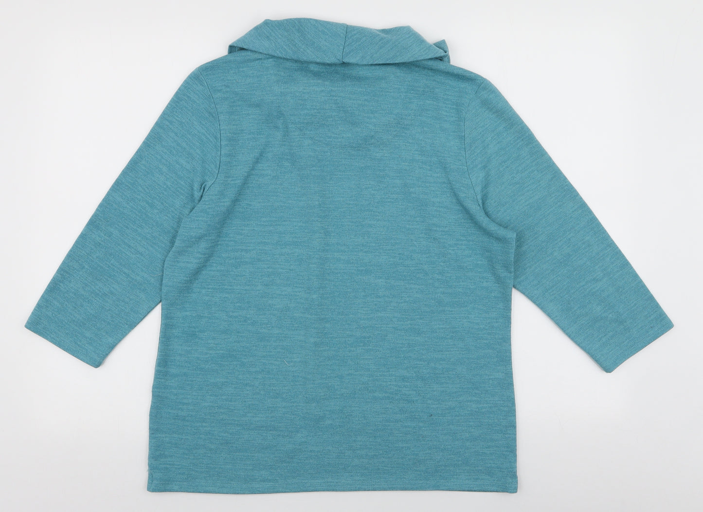 Tigi Womens Blue Roll Neck Floral Polyester Pullover Jumper Size 14   - Feathers
