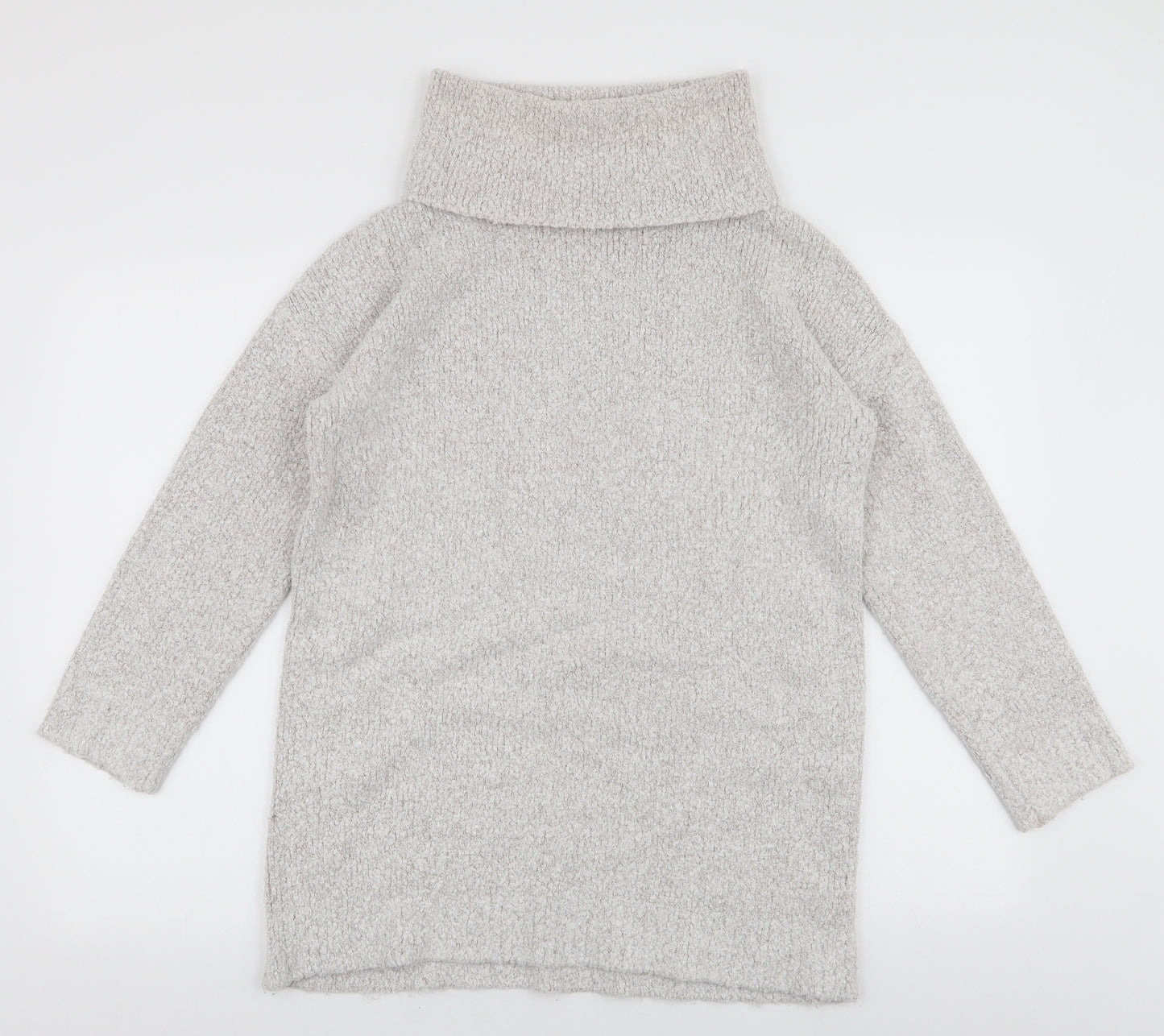 Peacocks Womens Beige Roll Neck  Acrylic Pullover Jumper Size S