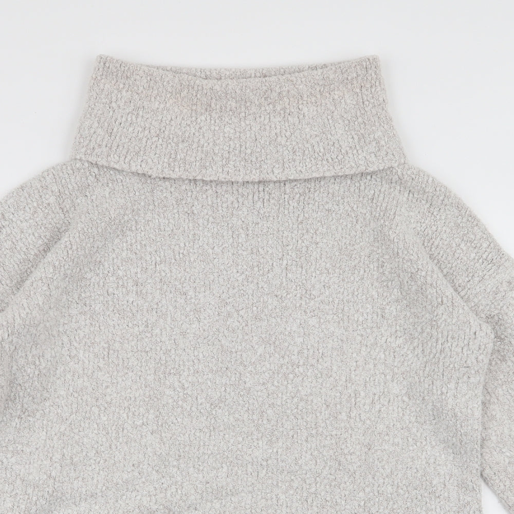 Peacocks Womens Beige Roll Neck  Acrylic Pullover Jumper Size S