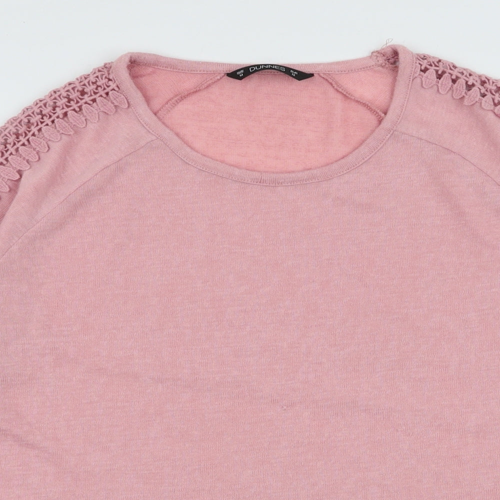 Dunnes Stores Womens Pink Round Neck  Polyester Pullover Jumper Size M