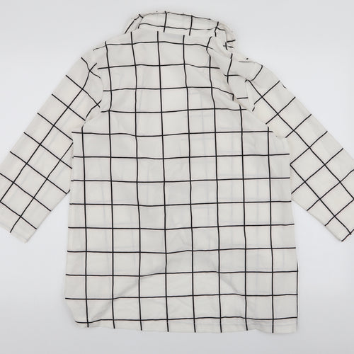 SheIn Womens White Plaid  Jacket  Size M