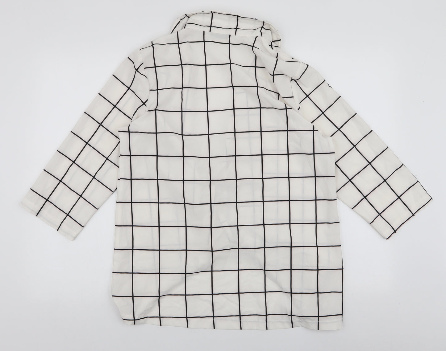 SheIn Womens White Plaid  Jacket  Size M