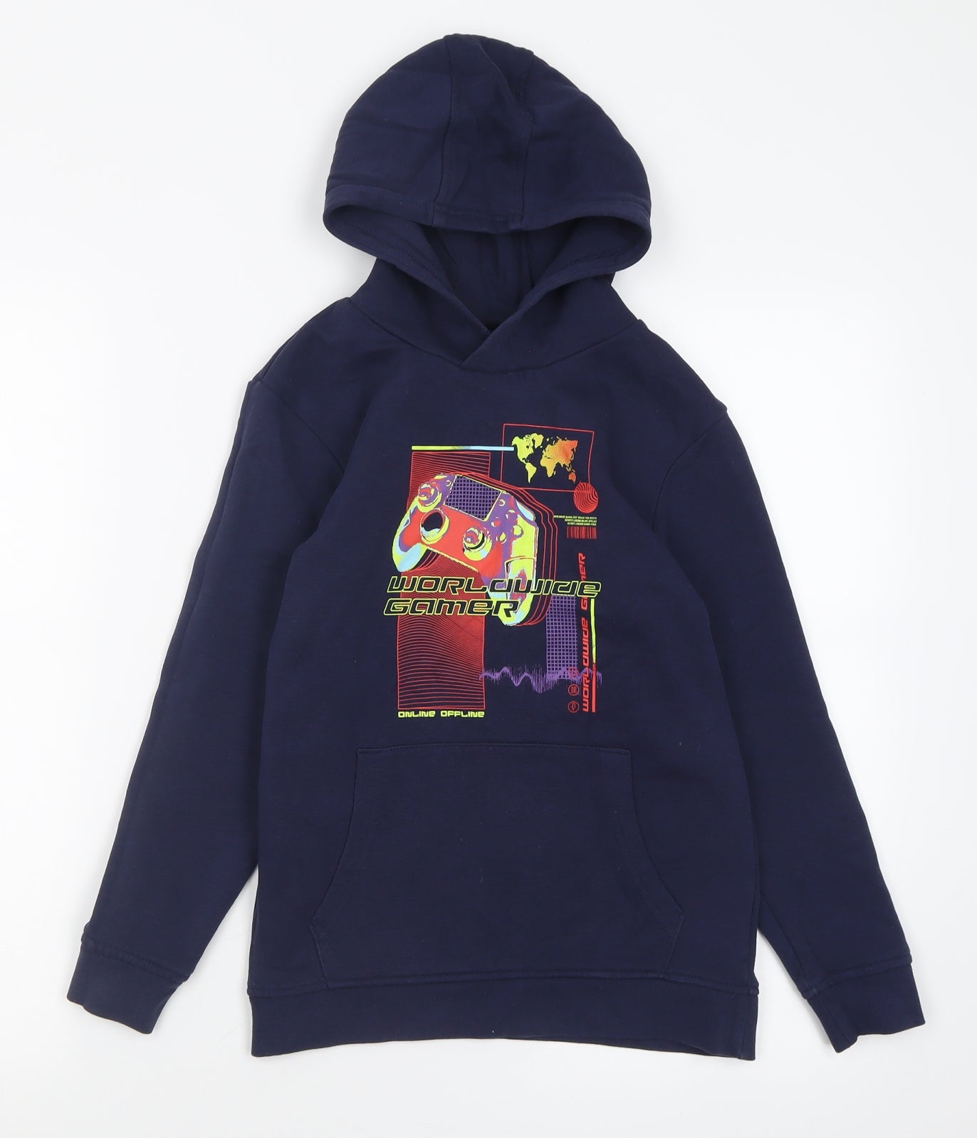 feorge Boys Blue  Cotton Pullover Hoodie Size 9-10 Years  Pullover - Worldwide Gamer