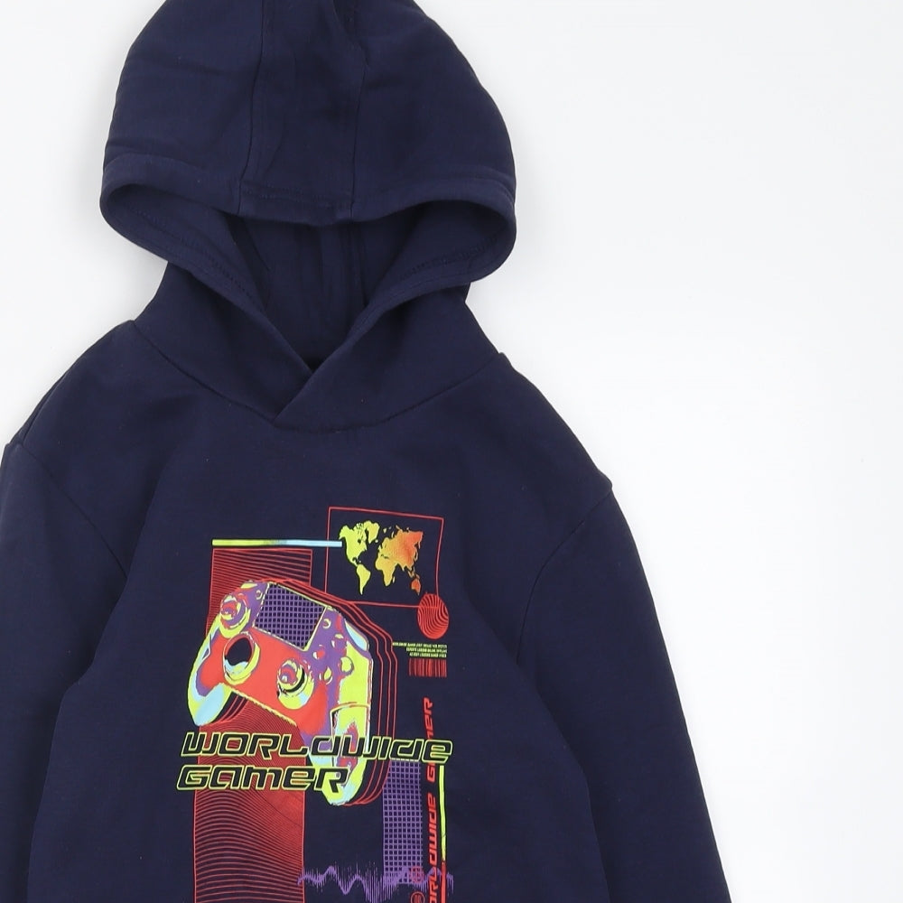 feorge Boys Blue  Cotton Pullover Hoodie Size 9-10 Years  Pullover - Worldwide Gamer
