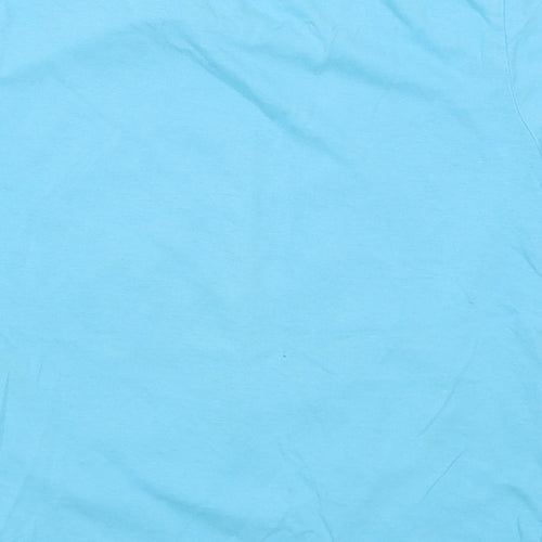 Preworn Boys Blue  Cotton Basic T-Shirt Size 8 Years Crew Neck Pullover - Lets smile together