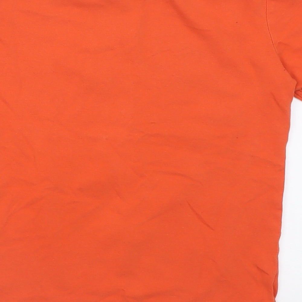 Kiki & koko Boys Orange  Cotton Basic T-Shirt Size 7 Years Crew Neck Pullover - Surf