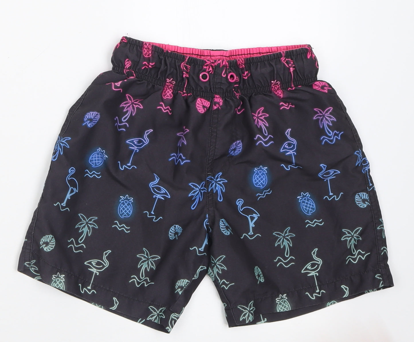 Primark Boys Black Geometric Polyester Sweat Shorts Size 8-9 Years  Regular