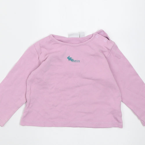 MGXX Girls Purple  Cotton Basic Casual Size 12 Months Crew Neck Button