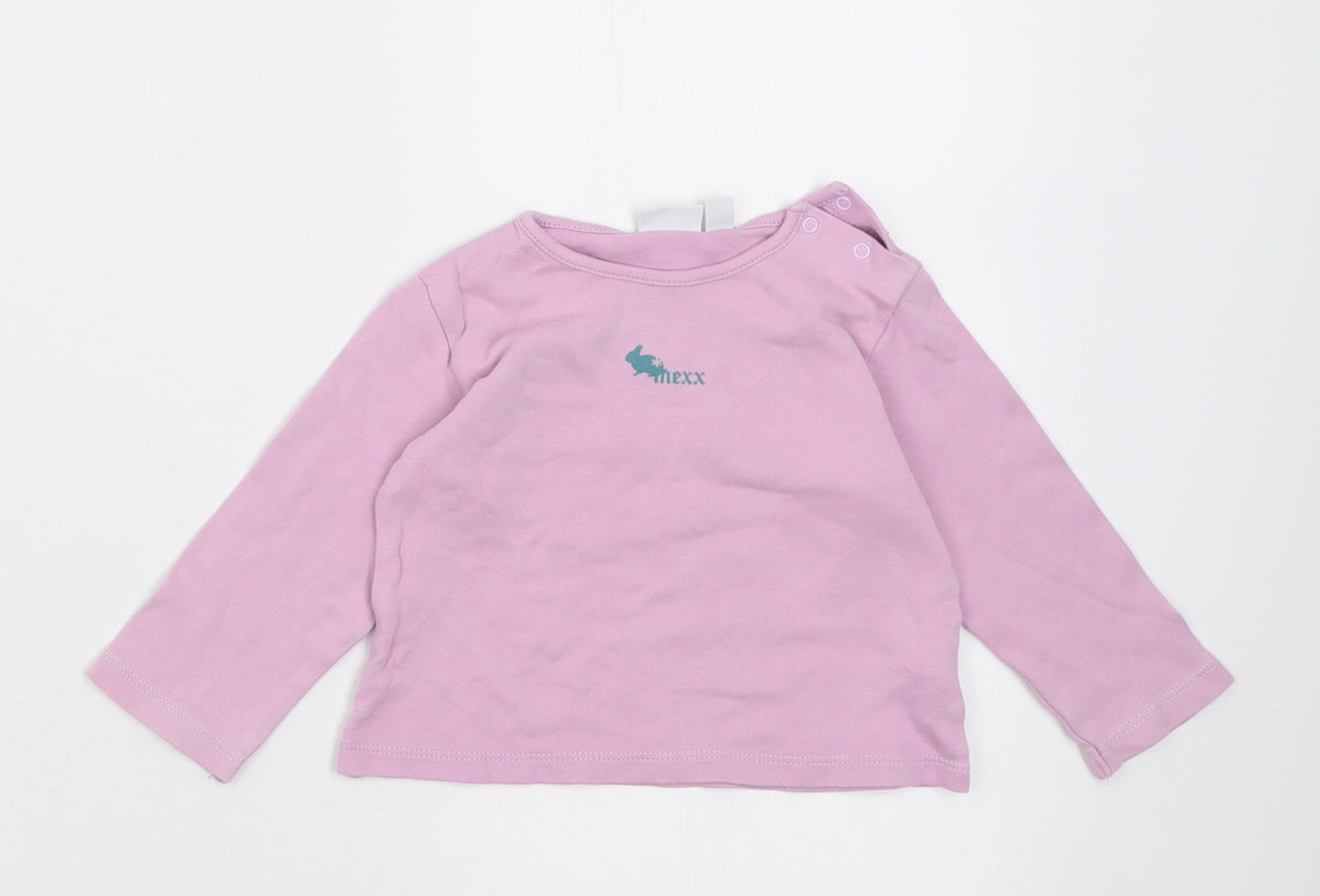 MGXX Girls Purple  Cotton Basic Casual Size 12 Months Crew Neck Button