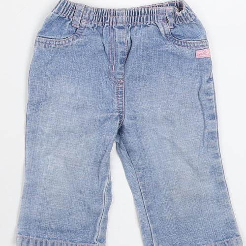 NEXT Girls Blue  Cotton Capri Jeans Size 6-9 Months  Pullover