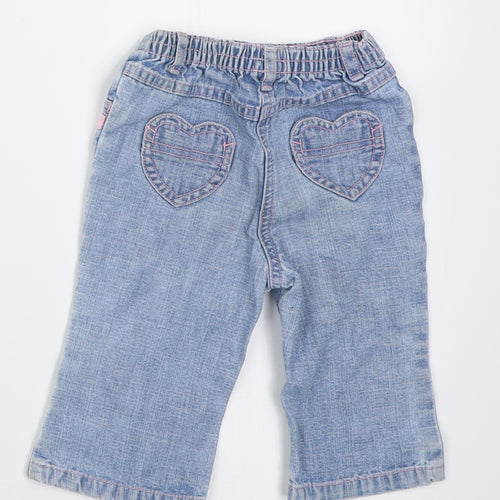 NEXT Girls Blue  Cotton Capri Jeans Size 6-9 Months  Pullover