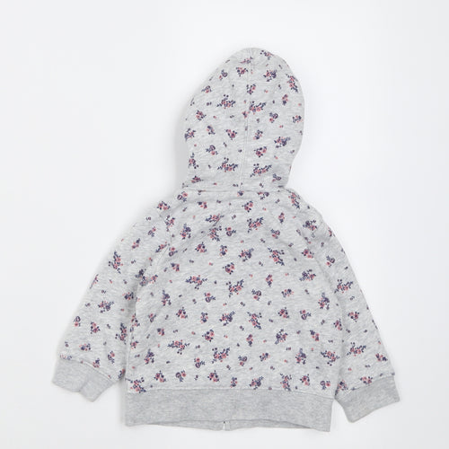 Gap Girls Grey Floral  Jacket  Size 6-9 Months   Zip