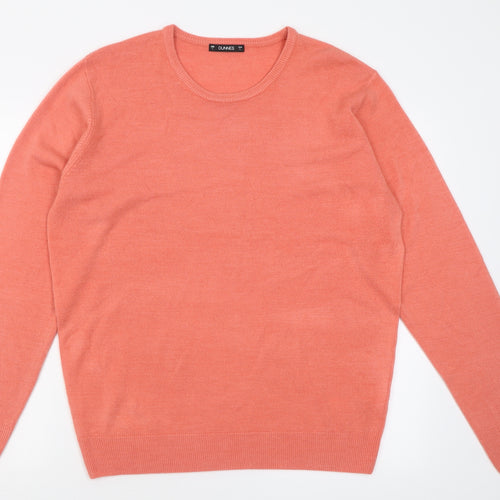 Dunnes Stores Womens Pink Crew Neck  Acrylic Pullover Jumper Size L
