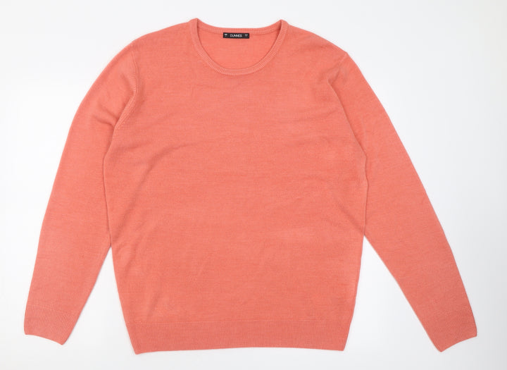 Dunnes Stores Womens Pink Crew Neck  Acrylic Pullover Jumper Size L