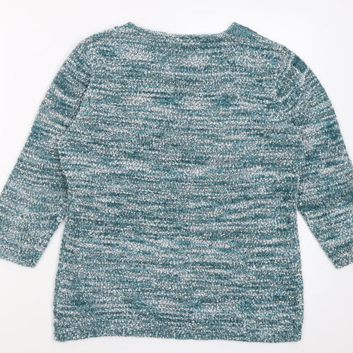 BM Womens Blue Crew Neck  Polyester Pullover Jumper Size S
