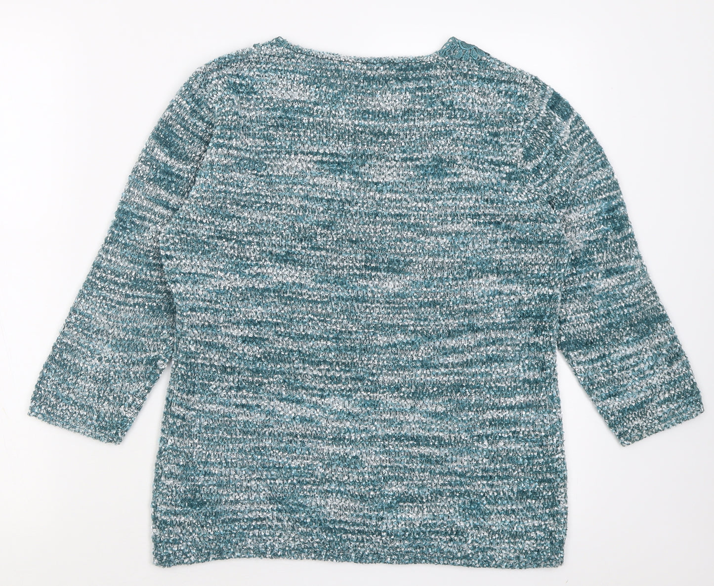 BM Womens Blue Crew Neck  Polyester Pullover Jumper Size S