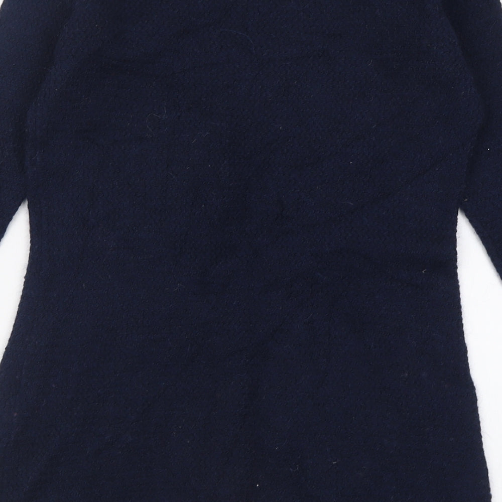 Monsoon Womens Blue Crew Neck  Nylon Tunic Jumper Size M