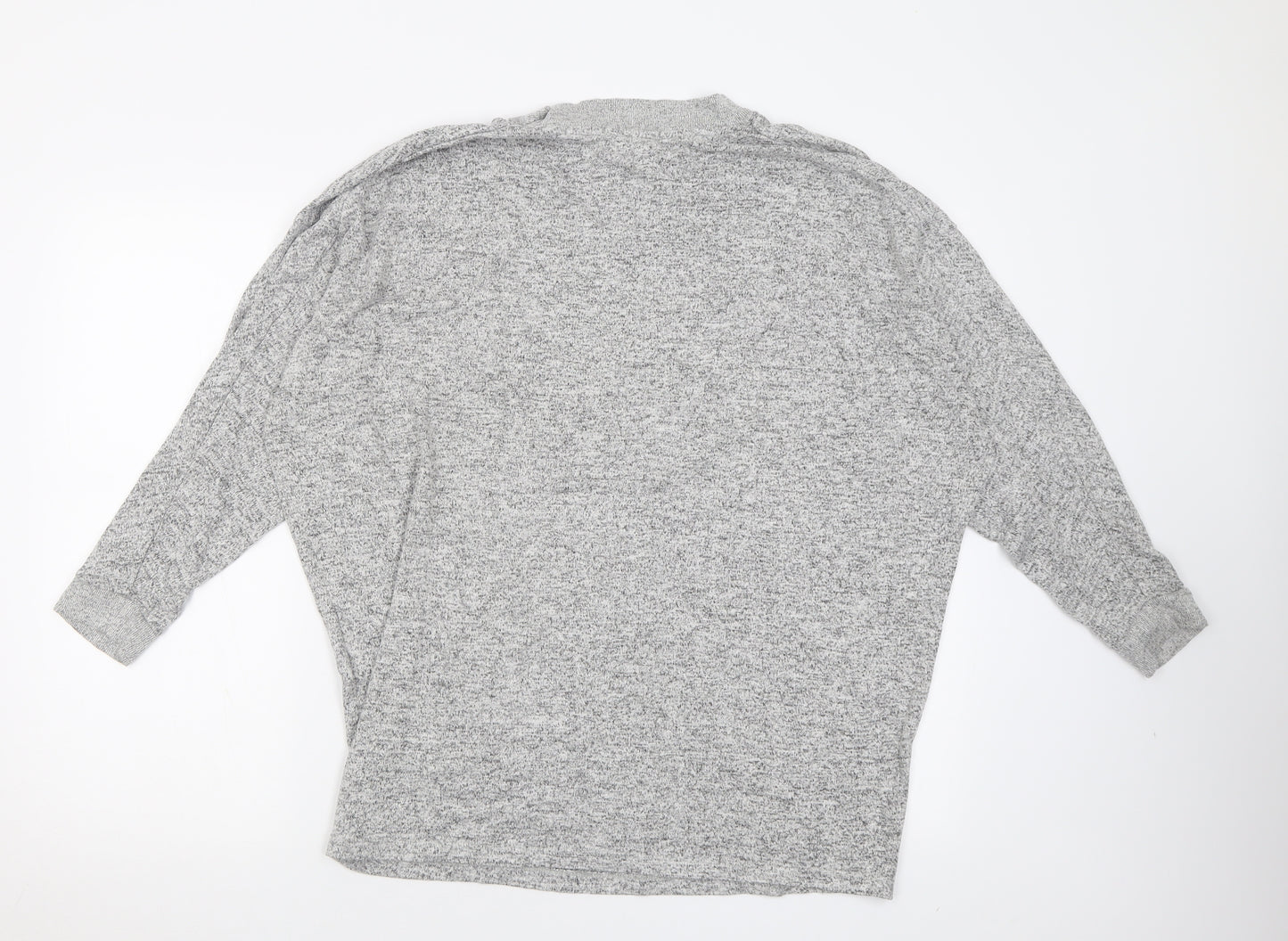 Pull&Bear Womens Grey Crew Neck  Polyester Pullover Jumper Size M