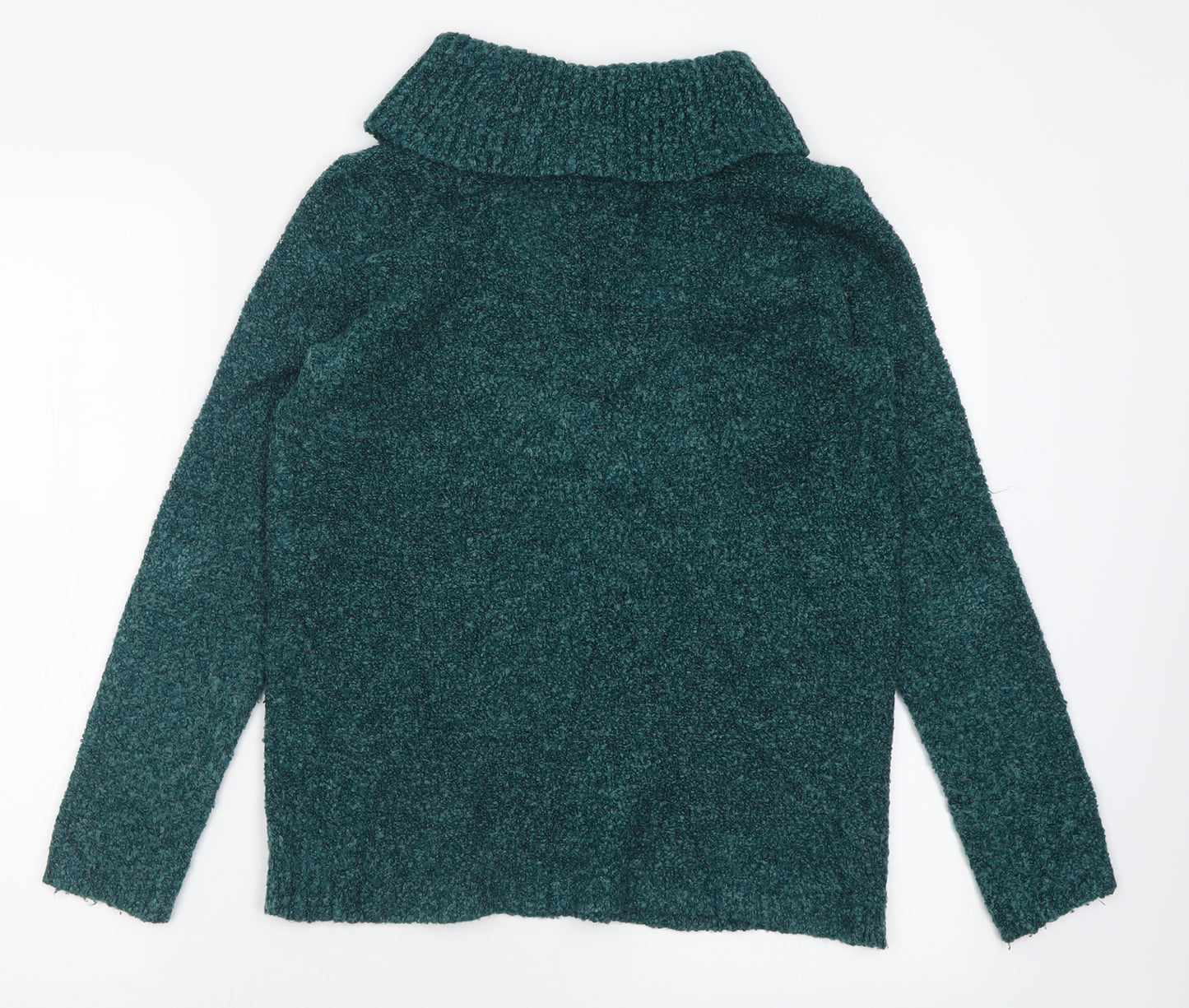 Marks and Spencer Womens Blue Roll Neck  Acrylic Pullover Jumper Size 10