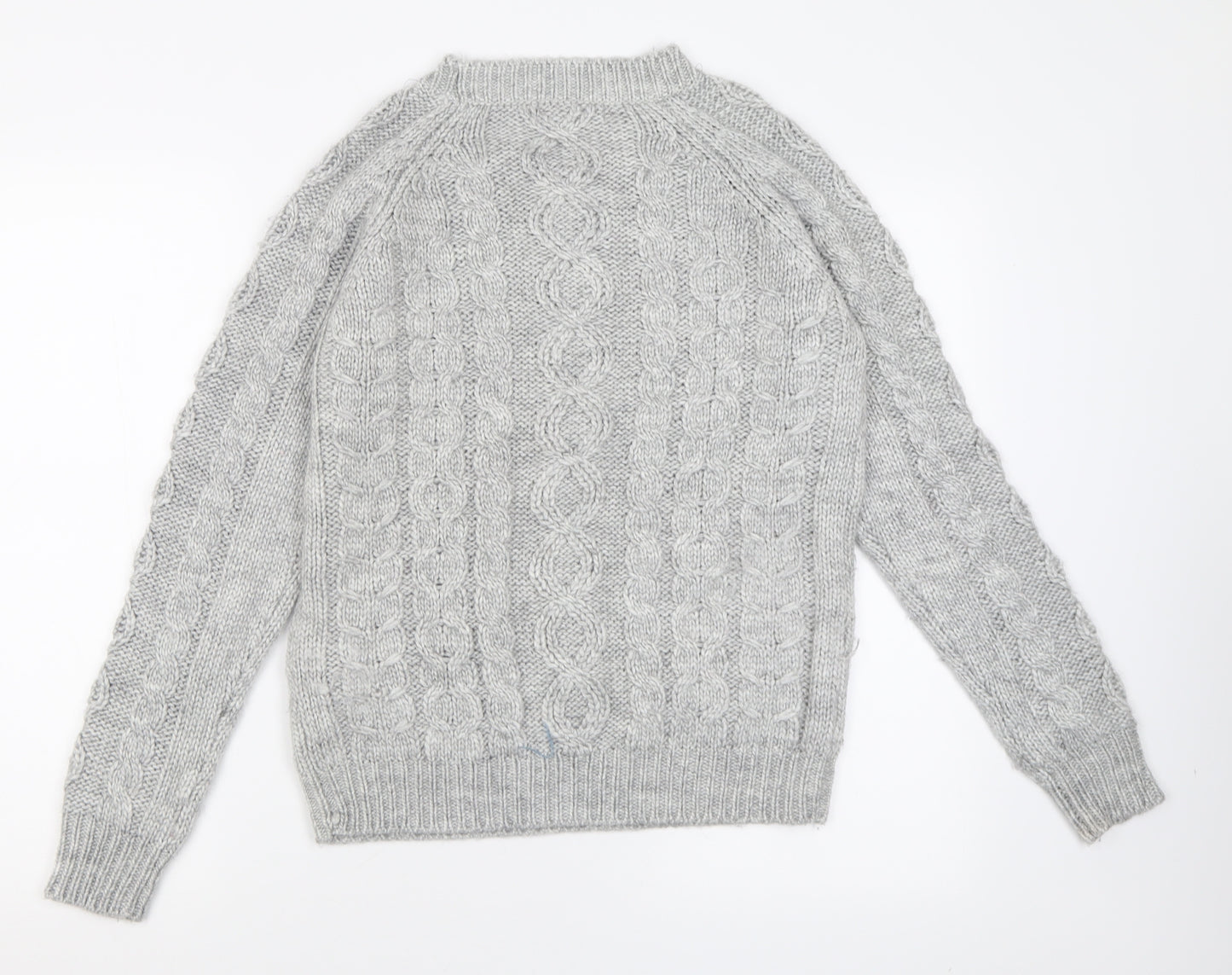 Marks and Spencer Womens Grey Crew Neck  Acrylic Pullover Jumper Size 12