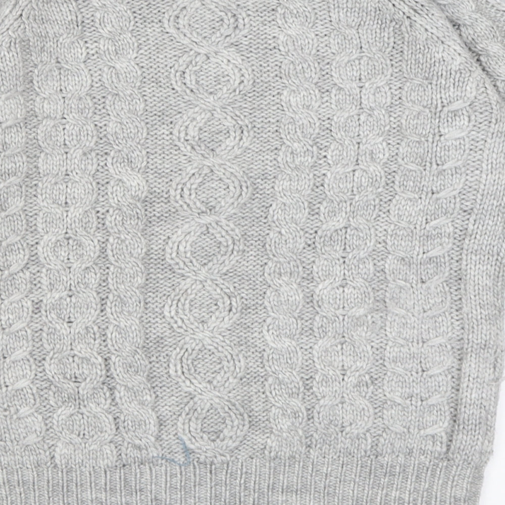 Marks and Spencer Womens Grey Crew Neck  Acrylic Pullover Jumper Size 12