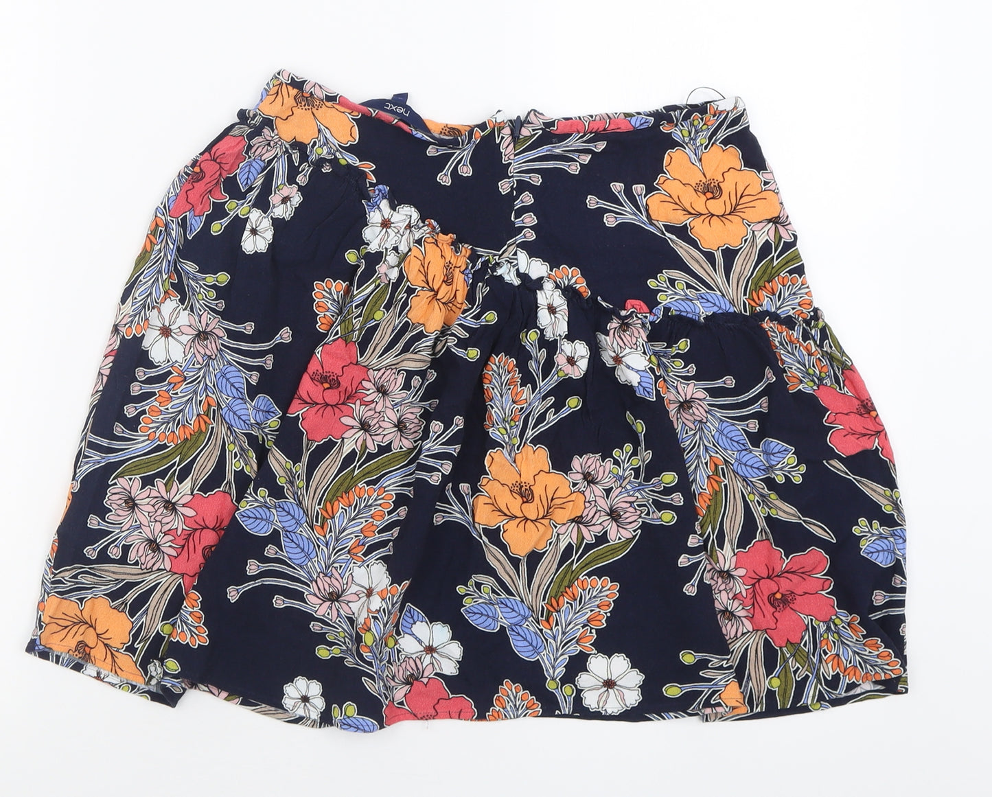 NEXT Womens Multicoloured Floral Viscose A-Line Skirt Size 10   Zip