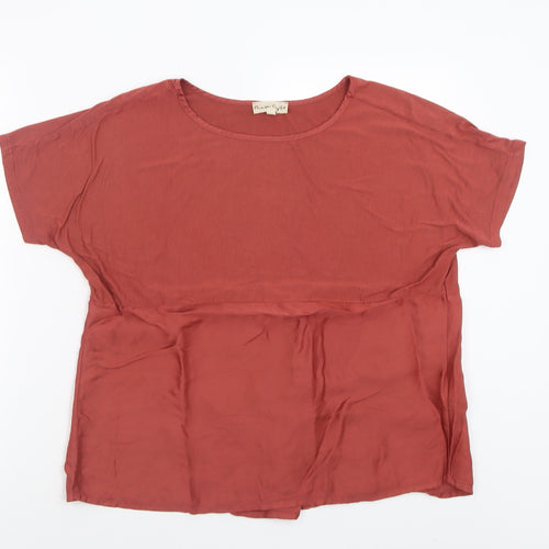 Phase Eight Womens Red  Viscose Basic T-Shirt Size 10 Crew Neck