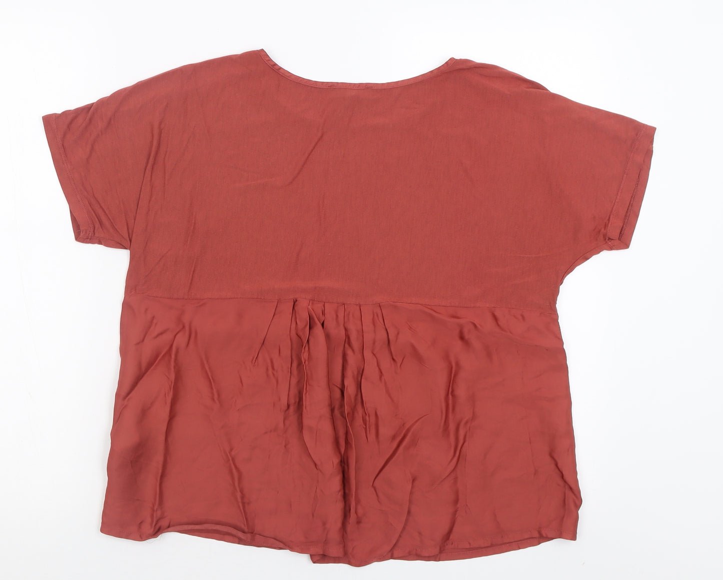 Phase Eight Womens Red  Viscose Basic T-Shirt Size 10 Crew Neck