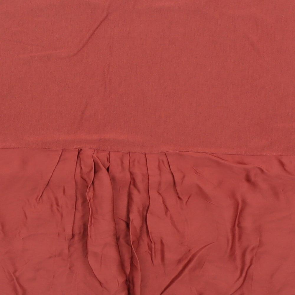Phase Eight Womens Red  Viscose Basic T-Shirt Size 10 Crew Neck