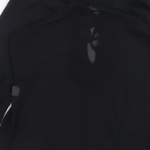 TFNC Womens Black  Polyester Basic Blouse Size S Boat Neck