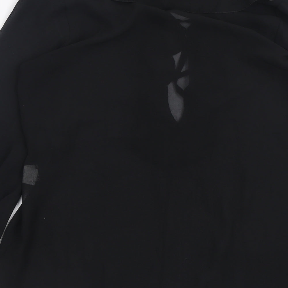 TFNC Womens Black  Polyester Basic Blouse Size S Boat Neck