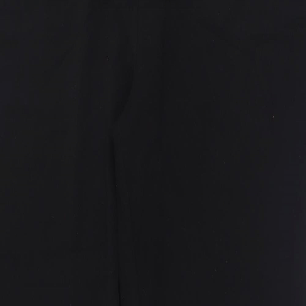 Marks and Spencer Womens Black  Polyester Trousers  Size 14 L32 in Regular Button