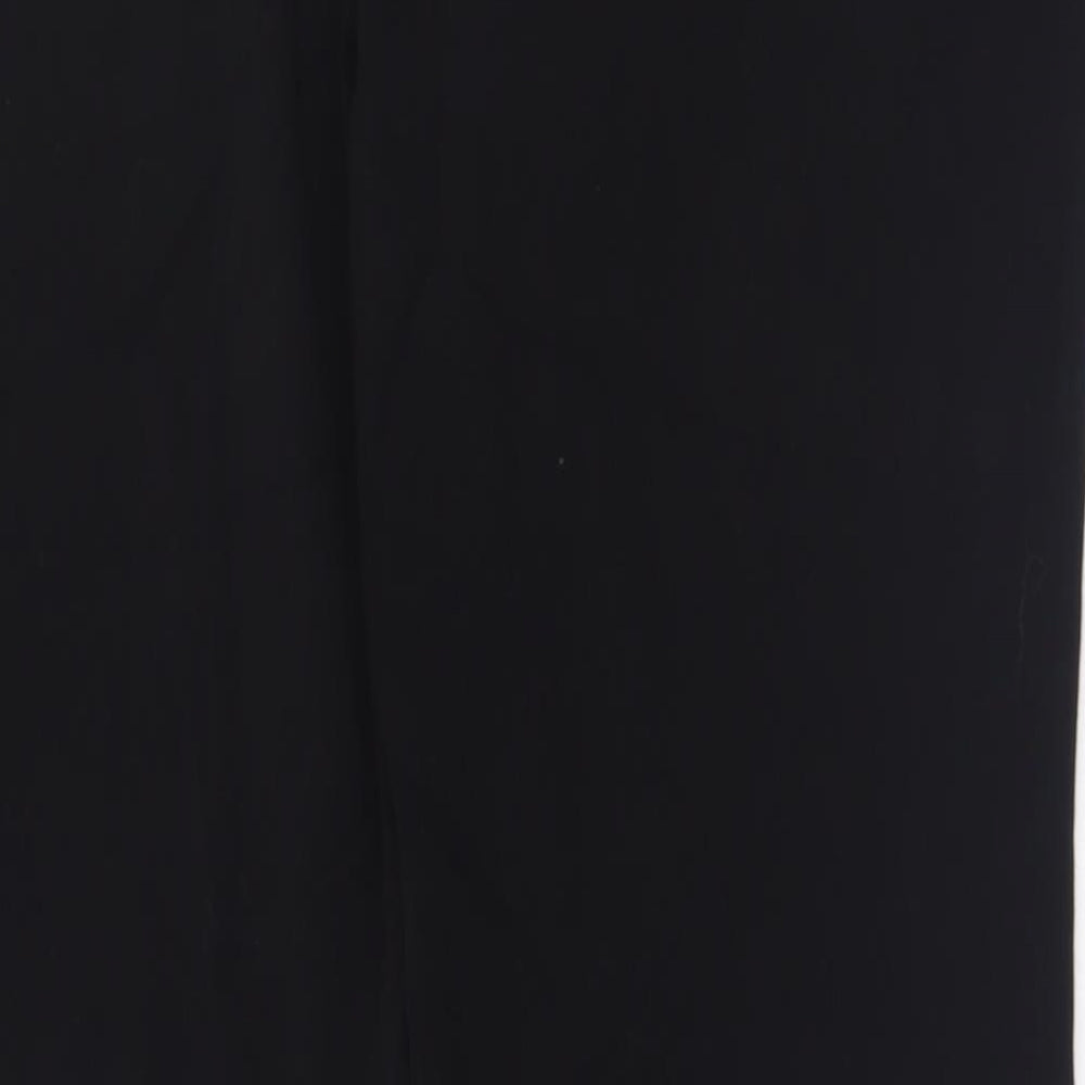 Marks and Spencer Womens Black  Polyester Trousers  Size 14 L32 in Regular Button