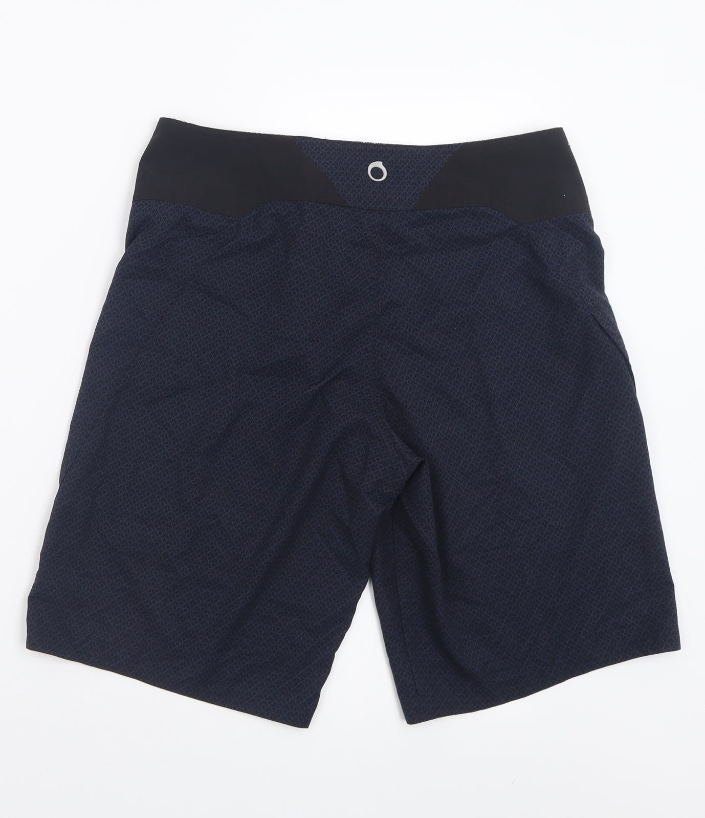 DECATHLON Mens Blue Geometric Polyester Sweat Shorts Size L L9 in Regular Tie