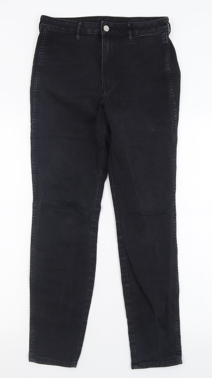 H&M Womens Black  Cotton Skinny Jeans Size 28 L28 in Regular Button