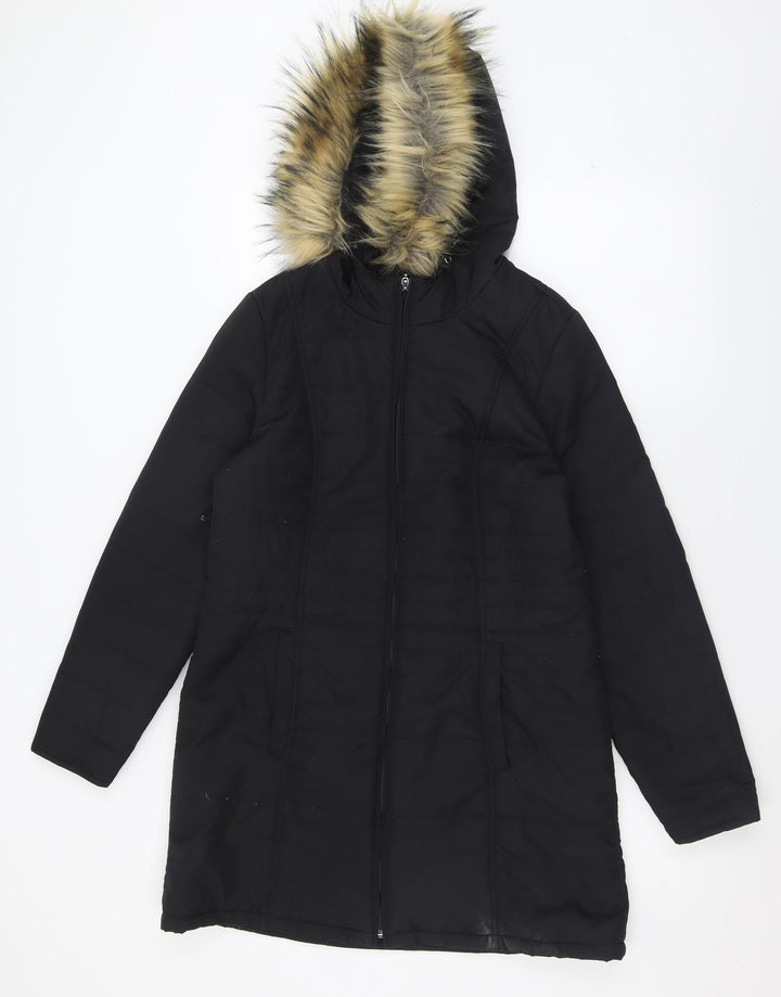Centigrade Womens Black Parka Coat Size XS Zip